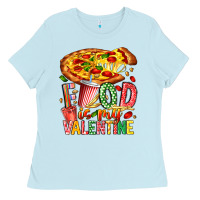 Baby Blue Food Is My Valentine Ladies Tee - CowhideDigitalArt