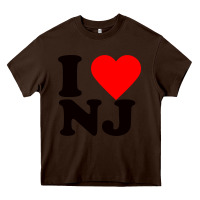 Chocolate Brown i love nj Heavy Core Tee - linhVisuals