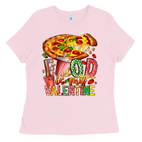 Bubblegum Pink Food Is My Valentine Ladies Tee - CowhideDigitalArt