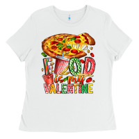 White Food Is My Valentine Ladies Tee - CowhideDigitalArt