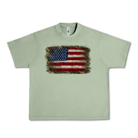 Oil Green Camouflage Usa Flag Background Urban Heavy Tee - Jasminsmagicworld