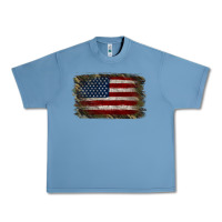 Pebble Blue Camouflage Usa Flag Background Urban Heavy Tee - Jasminsmagicworld