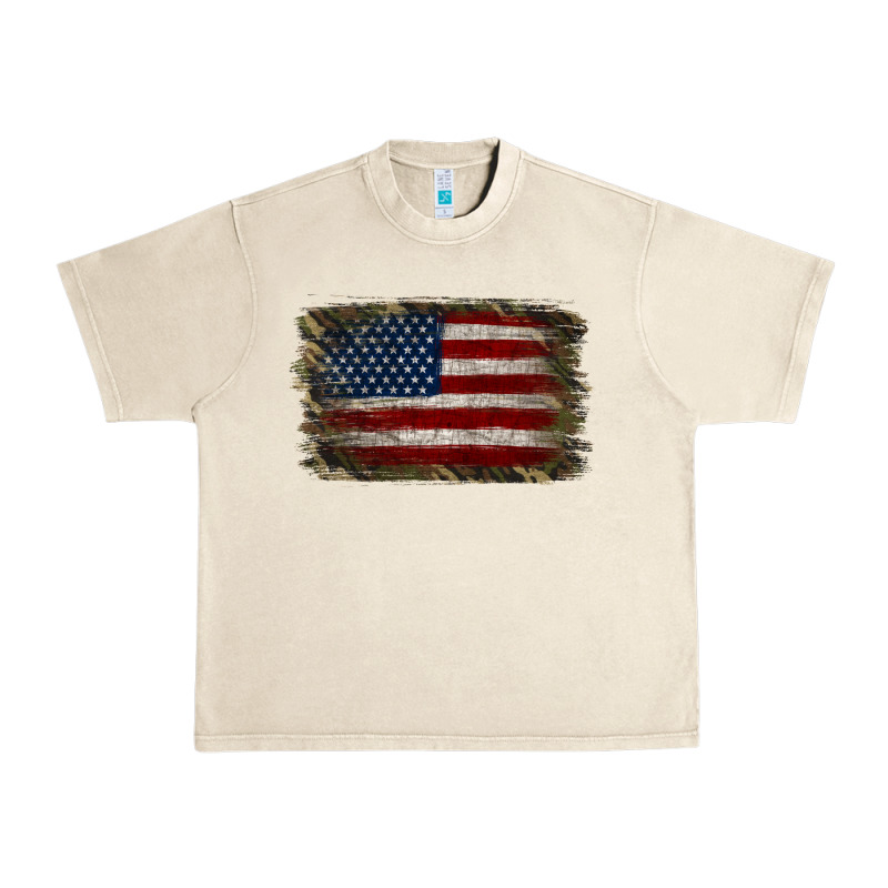Camouflage Usa Flag Background Urban Heavy Tee by Jasminsmagicworld | Teevron