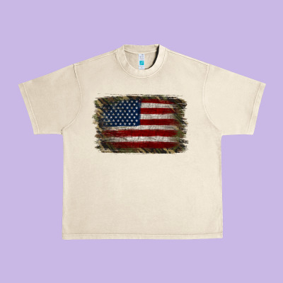 Camouflage Usa Flag Background Urban Heavy Tee Designed By Jasminsmagicworld