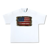 White Camouflage Usa Flag Background Urban Heavy Tee - Jasminsmagicworld