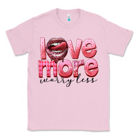 Bubblegum Pink Love more worry less Classic Tee - FaDigitalArtStudio