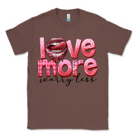Chestnut Love more worry less Classic Tee - FaDigitalArtStudio