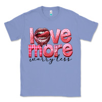 Colony Blue Love more worry less Classic Tee - FaDigitalArtStudio