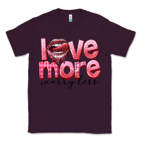 Plum Love more worry less Classic Tee - FaDigitalArtStudio