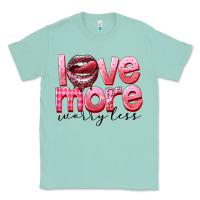Seafoam Love more worry less Classic Tee - FaDigitalArtStudio