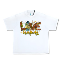 White Love Camping Urban Heavy Tee - CowhideDigitalArt