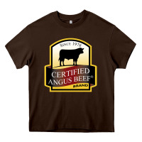 Chocolate Brown angus beef Heavy Core Tee - linhVisuals