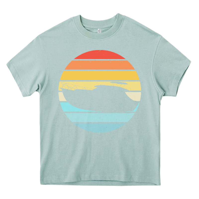 Boat T  Shirt Boat Trip Silhouette On A Distressed Retro Sunset Produc Heavy Core Tee by linhVisuals | Teevron