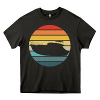 Asphalt boat t  shirt boat trip silhouette on a distressed retro sunset produc Heavy Core Tee - linhVisuals