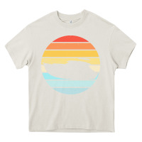 Cream boat t  shirt boat trip silhouette on a distressed retro sunset produc Heavy Core Tee - linhVisuals
