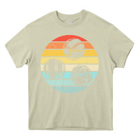 Mossy bocce ball t  shirt bocce ball silhouette on a distressed retro sunset Heavy Core Tee - linhVisuals