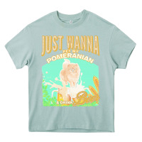 Arona pommeranian t  shirt dog owner, just wanna pet my pommeranian & drink Heavy Core Tee - linhVisuals