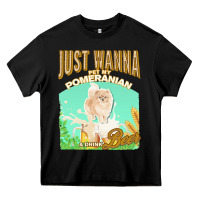 Pommeranian T  Shirt Dog Owner, Just Wanna Pet My Pommeranian & Drink Heavy Core Tee | Teevron