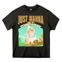 Asphalt pommeranian t  shirt dog owner, just wanna pet my pommeranian & drink Heavy Core Tee - linhVisuals