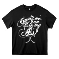 Black brain cancer t  shirt cancer can kiss my ass! brain ( gray ribbon) t Heavy Core Tee - linhVisuals