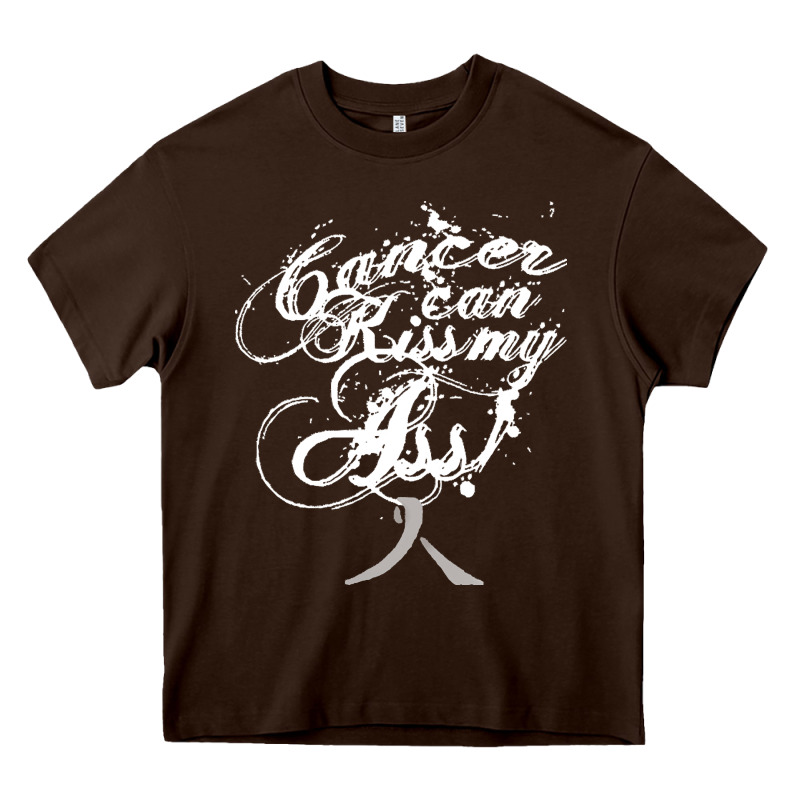 Brain Cancer T  Shirt Cancer Can Kiss My Ass! Brain ( Gray Ribbon) T Heavy Core Tee by linhVisuals | Teevron