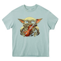 Baby Yoda Hug Violin [tb] Heavy Core Tee | Teevron