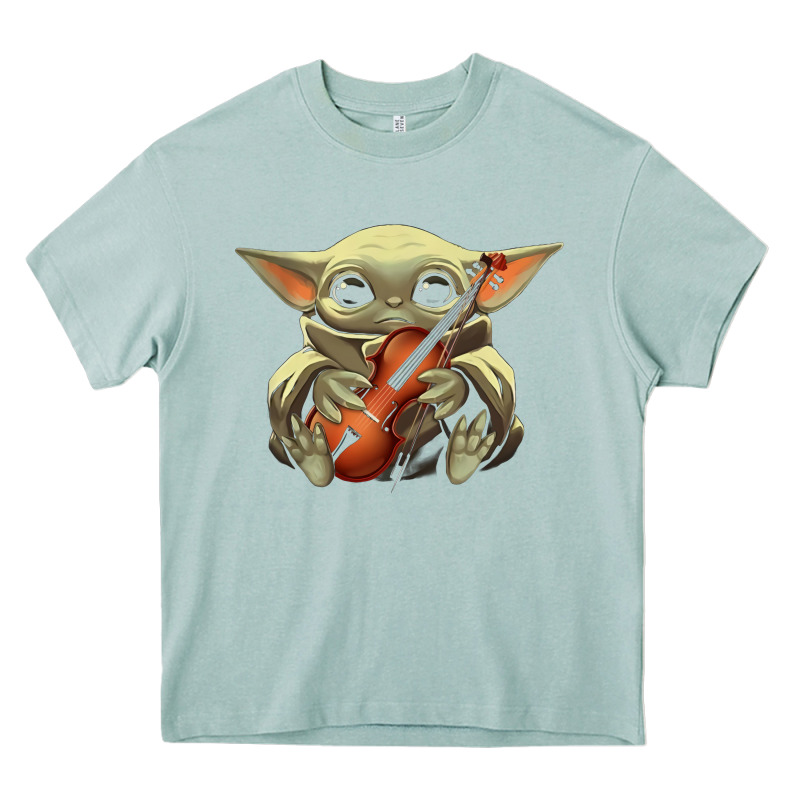 Baby Yoda Hug Violin [tb] Heavy Core Tee by linhVisuals | Teevron