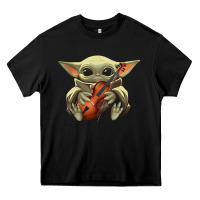 Black baby yoda hug violin [tb] Heavy Core Tee - linhVisuals