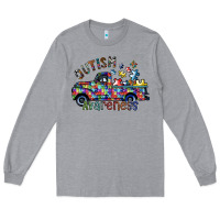 Heather Grey autism avareness Long Sleeve Tee - SublimationCraftShop
