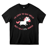 Black i'm a little horse Heavy Core Tee - linhVisuals