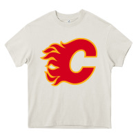 Cream the-flames-calgary-sports Heavy Core Tee - linhVisuals