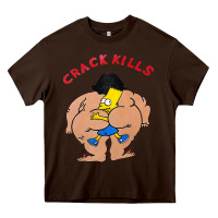 Chocolate Brown bart crack kills Heavy Core Tee - linhVisuals