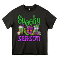 Asphalt Spooky Season Coffee Cups Heavy Core Tee - FaDigitalArtStudio