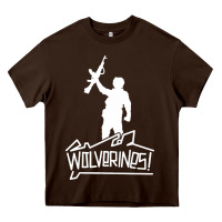 Chocolate Brown Red Dawn Wolverines Heavy Core Tee - linhVisuals