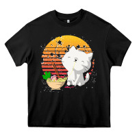 Black cat t  shirt ramen noodles kawaii cat t  shirt Heavy Core Tee - linhVisuals