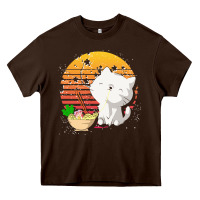 Chocolate Brown cat t  shirt ramen noodles kawaii cat t  shirt Heavy Core Tee - linhVisuals