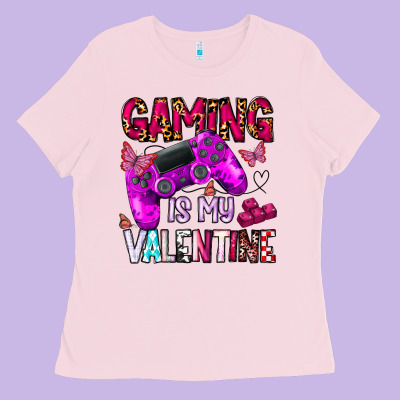 Gaming Is My Valentine Ladies Tee Designed By Cowhidedigitalart