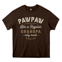 Chocolate Brown Mens Pawpaw Like a Regular Grandpa Funny Fathers Day Heavy Core Tee - linhVisuals