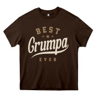 Chocolate Brown Mens Best Grumpa Ever Funny Grandpa Heavy Core Tee - linhVisuals