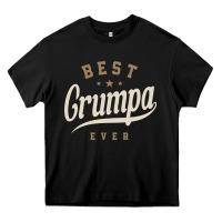 Black Mens Best Grumpa Ever Funny Grandpa Heavy Core Tee - linhVisuals