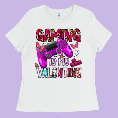 Gaming Is My Valentine Ladies Tee Designed By Cowhidedigitalart