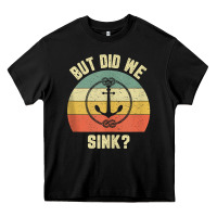 Black mens funny boating shirt but did we sink rope anchor boat captain tank Heavy Core Tee - linhVisuals