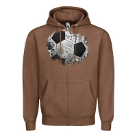 Chestnut cowhide soccer patch Zipper Hoodie - Jasminsmagicworld