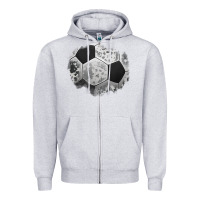 Heather Grey cowhide soccer patch Zipper Hoodie - Jasminsmagicworld