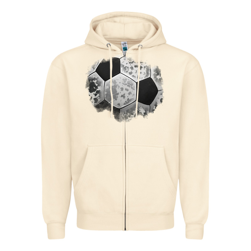 Cowhide Soccer Patch Zipper Hoodie by Jasminsmagicworld | Teevron
