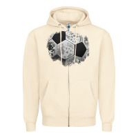 Sandshell cowhide soccer patch Zipper Hoodie - Jasminsmagicworld