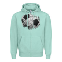 Seafoam cowhide soccer patch Zipper Hoodie - Jasminsmagicworld