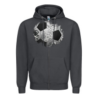 Smoke cowhide soccer patch Zipper Hoodie - Jasminsmagicworld