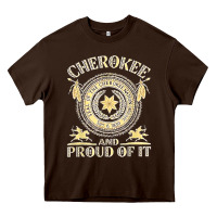 Chocolate Brown cherokee native american and proud of t shirt Heavy Core Tee - linhVisuals