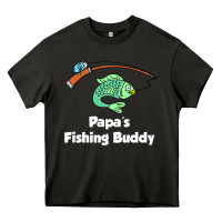 Asphalt kids papa's fishing buddy grandson or granddaughter fish t shirt Heavy Core Tee - linhVisuals